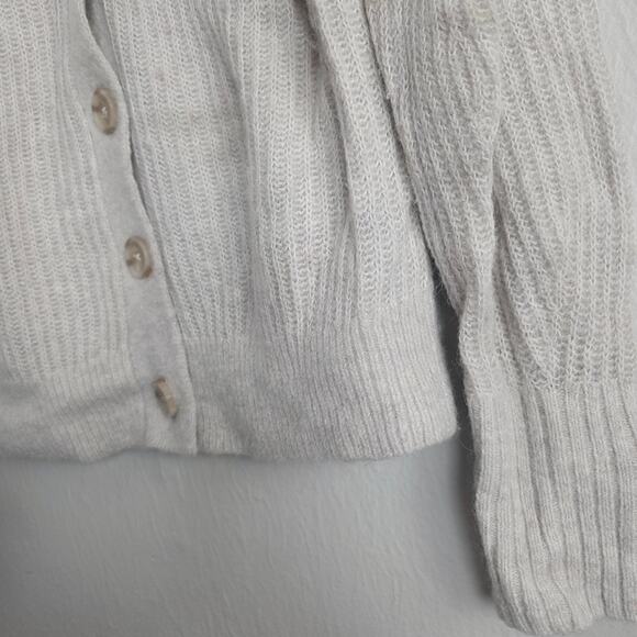 Everlane Alpaca Wool Blend Cropped Cardigan Sweater Cream Ivory XS Cozy - Picture 6 of 11